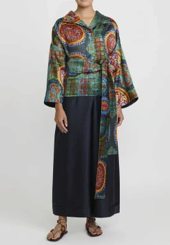 Rianna + Nina Kipos Claudia Blouse In Dasos, Green & Blue