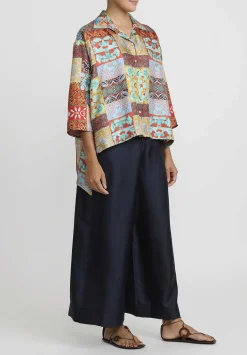 Rianna + Nina Kipos Claudia Blouse In Dasos Green & Blue