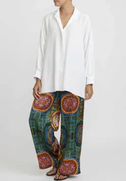 Rianna + Nina Kipos Melina Pants In Dasos, Green & Blue