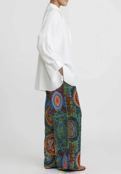 Rianna + Nina Kipos Melina Pants In Dasos, Green & Blue