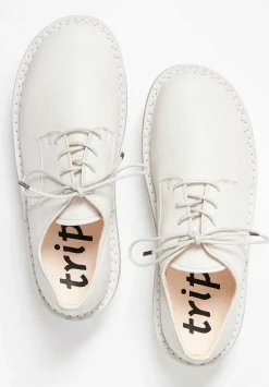 Trippen Lace Up Sprint Shoe In Avorio White