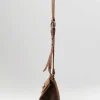 Corîu Laminato Leather Mini Bitta Crossbody Bag In Black & Brown