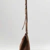 Corîu Laminato Leather Xsmall Bitta Crossbody Bag In Raw Black & Brown