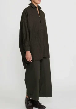 Daniela Gregis Larghissima'' Jeroni Shirt In Olive Brown Houndstooth