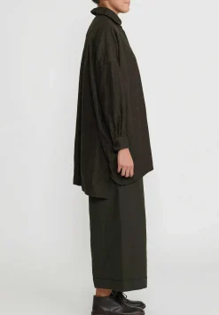 Daniela Gregis Larghissima'' Jeroni Shirt In Olive Brown Houndstooth