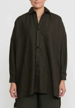 Daniela Gregis Larghissima'' Jeroni Shirt In Olive Brown Houndstooth