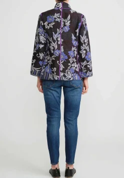 Mieko Mintz 4-Layer Vintage Cotton Short Jacket In Black, Purple & Blue