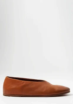 Marsèll Leather Coltellaccio Ballerina Flat In Caramello Brown