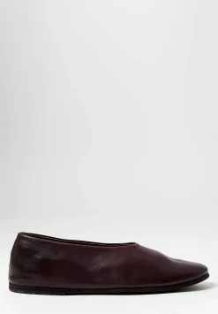 Marsèll Leather Coltellaccio Ballerina Flat In Cioccovino Brown