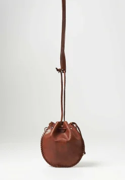 Campomaggi Leather Crossbody Bustina Bag In Cognac Brown