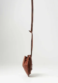 Campomaggi Leather Crossbody Bustina Bag In Cognac Brown