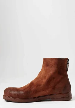 Marsèll Leather Zucca Zepa Ankle Boots In Basalto Brown