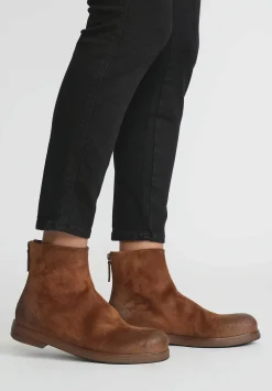Marsèll Leather Zucca Zepa Ankle Boots In Basalto Brown