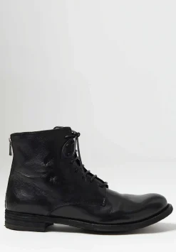 Officine Creative Lexikon 123 Lace Up Bootie In Nero Black