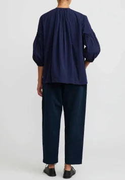 Casey Casey Light Paper Cotton 3 By 3 Shirt In Ink Blue