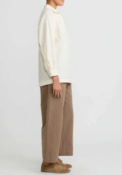 Casey Casey Light Paper Cotton Atoll Shirt In Natural Cream