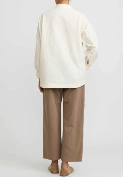 Casey Casey Light Paper Cotton Atoll Shirt In Natural Cream