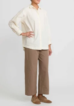 Casey Casey Light Paper Cotton Atoll Shirt In Natural Cream