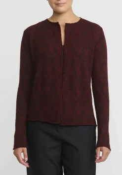 Lainey Keogh Lightweight Cardigan In Claret Red
