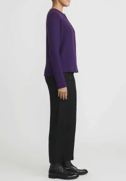 Lainey Keogh Lightweight Cardigan In Rust Purple