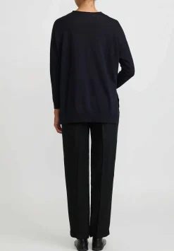 Antonelli Linen & Cotton Gates V-Neck Sweater In Black