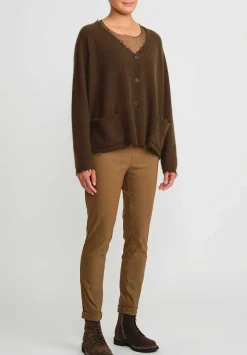 Rundholz Black Label Linen Cotton Stretch Skinny Pants In Bronze