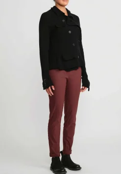 Rundholz Black Label Linen Cotton Stretch Skinny Pants In Red Wood