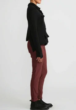 Rundholz Black Label Linen Cotton Stretch Skinny Pants In Red Wood