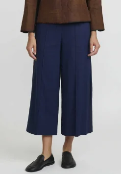 Sophie Hong Linen Culottes In Blue