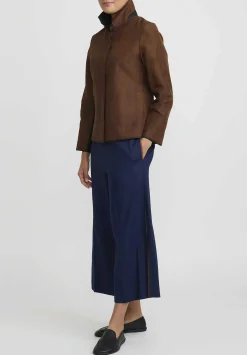 Sophie Hong Linen Culottes In Blue
