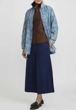 Sophie Hong Linen Culottes In Blue