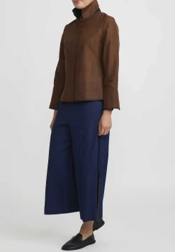 Sophie Hong Linen Culottes In Blue