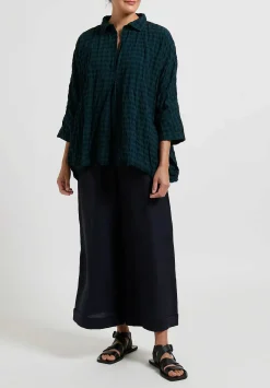 Daniela Gregis Linen Pigiama Pants In Blu Navy