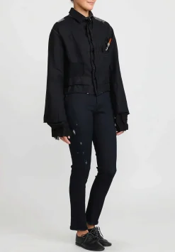 Umit Unal Linen Short Jacket In Black