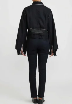 Umit Unal Linen Short Jacket In Black