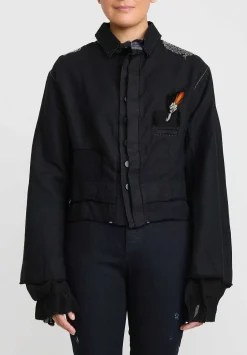 Umit Unal Linen Short Jacket In Black