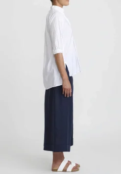 Daniela Gregis Linen Tognon Culotte Pants In Navy Blue