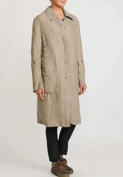 Rundholz Linen/Silk Lightweight Coat In Flint Tan