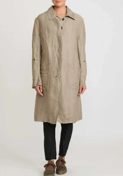 Rundholz Linen/Silk Lightweight Coat In Flint Tan