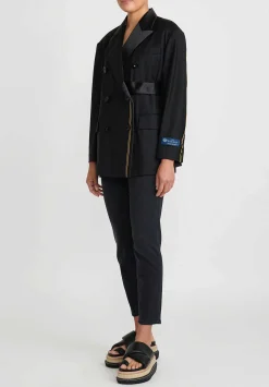 Sacai Loro Piana Wool Jacket In Black