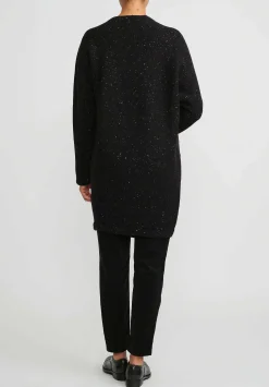 Lauren Manoogian Merino Wool And Baby Alpaca Button Tunic In Black Melange & White Fleck