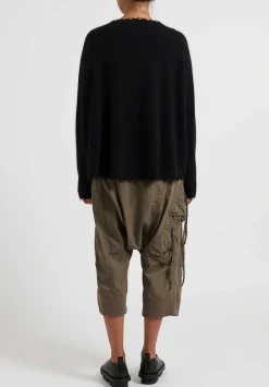Rundholz Dip Merino Wool And Raccoon Hair V-Neck Cardigan In Black