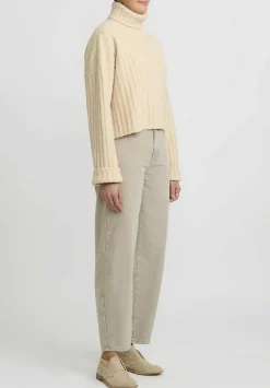 Lauren Manoogian Merino Wool Plush Rib Turtleneck Sweater In Alabaster White