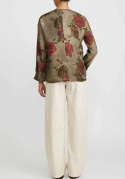 Uma Wang Moulay Thyme Top In Army Green & Red