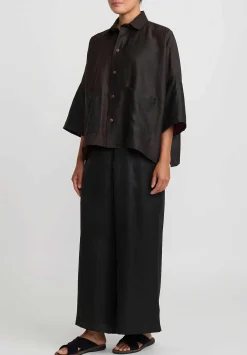 Noir Handmade Mud Silk Elvia Blouse In Black & Red
