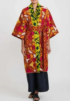 Rianna + Nina One-Of-A-Kind Indian Phulkari Coat With Uzbeck Trim