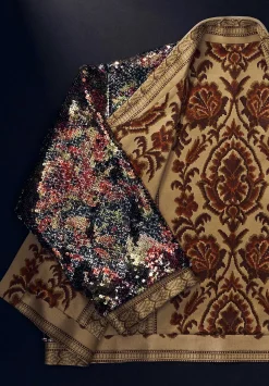 Rianna + Nina One-Of-A-Kind Reversible Sequin Bomber Jacket In Cream Multi
