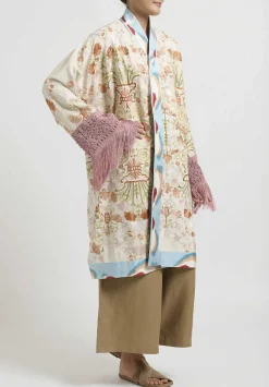 Rianna + Nina One-Of-A-Kind Silk Kimono With Macrame