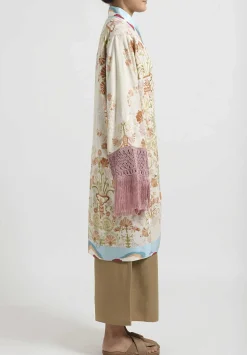 Rianna + Nina One-Of-A-Kind Silk Kimono With Macrame