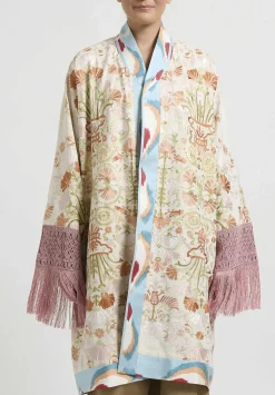 Rianna + Nina One-Of-A-Kind Silk Kimono With Macrame